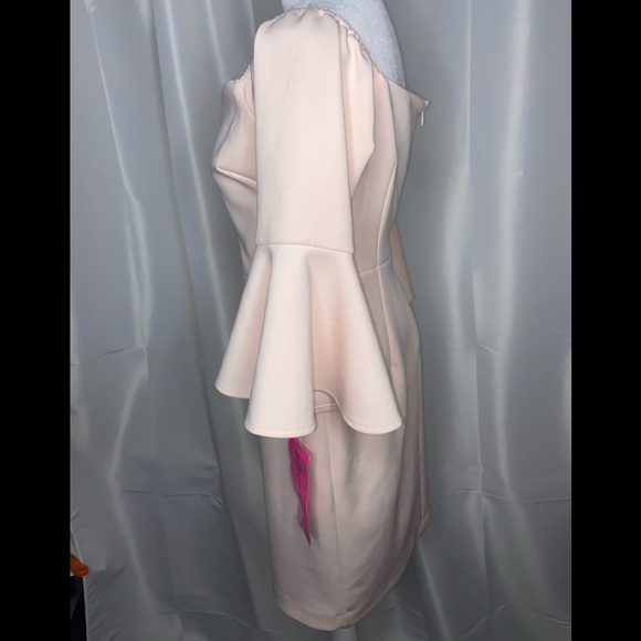 Betsey Johnson Womens Off The Shoulder Bell Sleeve Dress Blush Size 6 - Picture 3 of 13